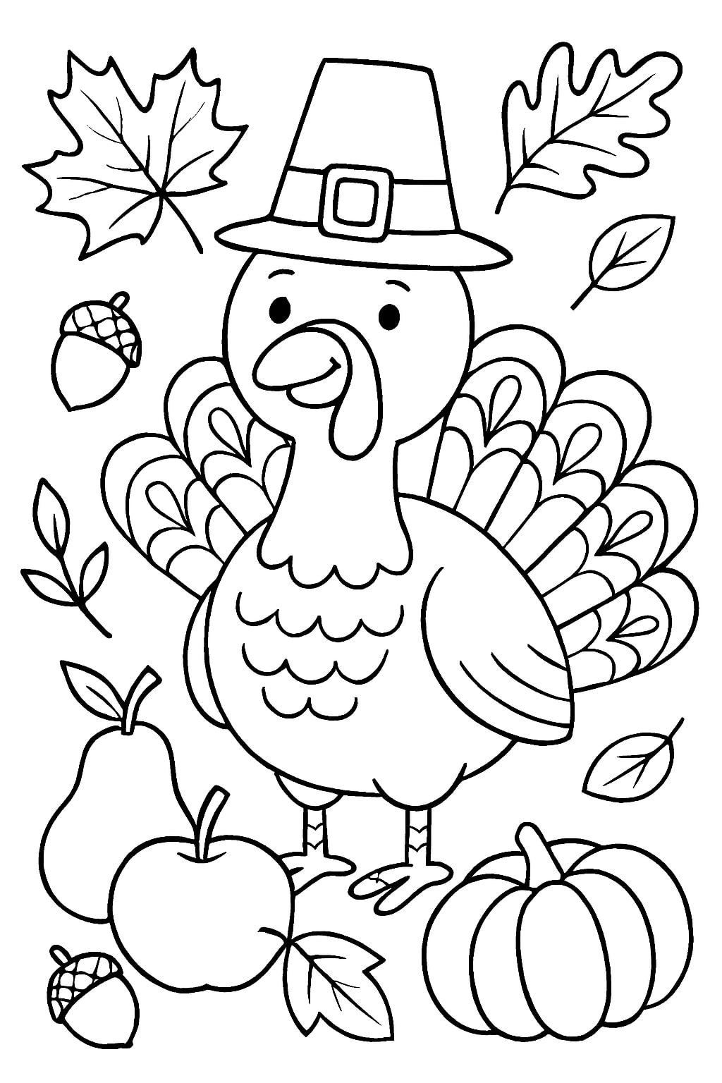 Fall coloring pages for kids 