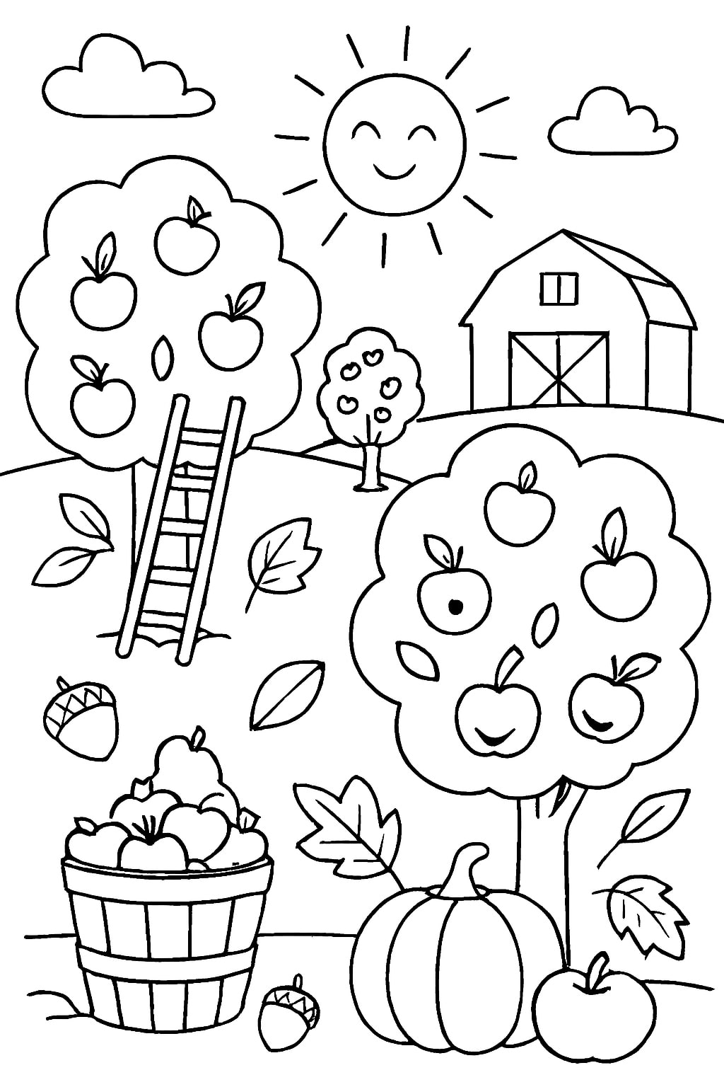 Fall coloring pages for kids 