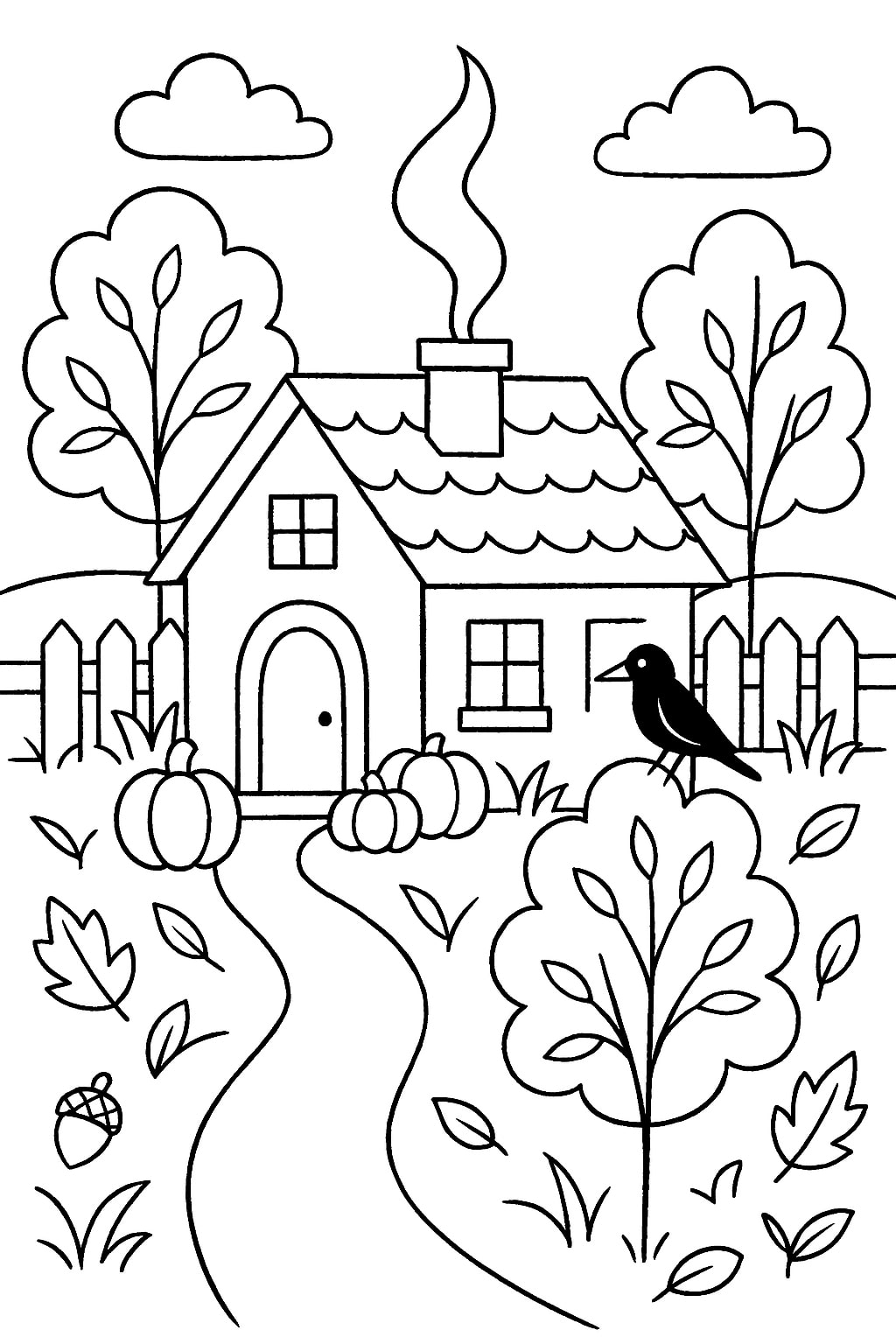Fall coloring pages for kids 
