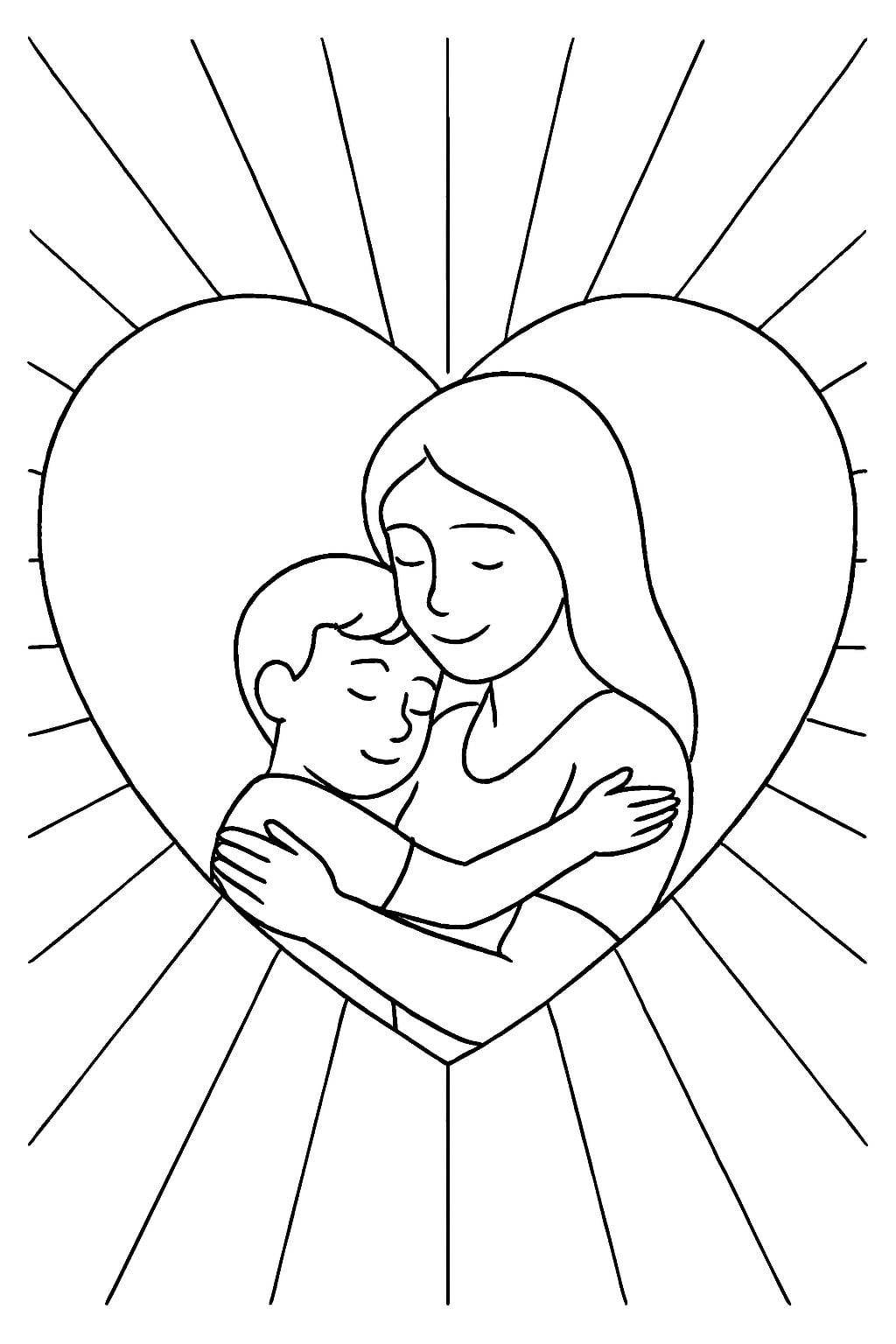 Mother day coloring pages