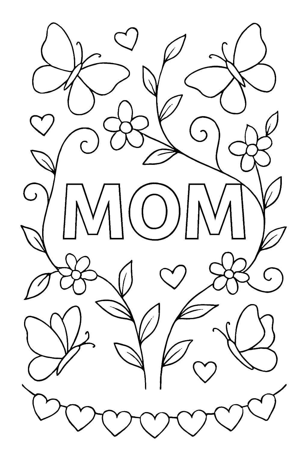Mother day coloring pages