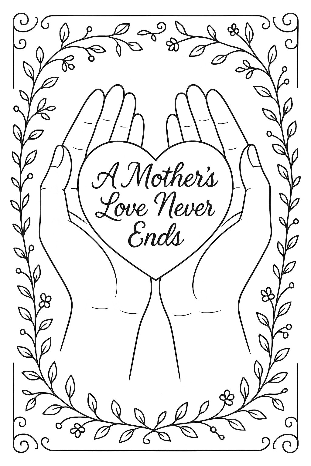 Mother day coloring pages