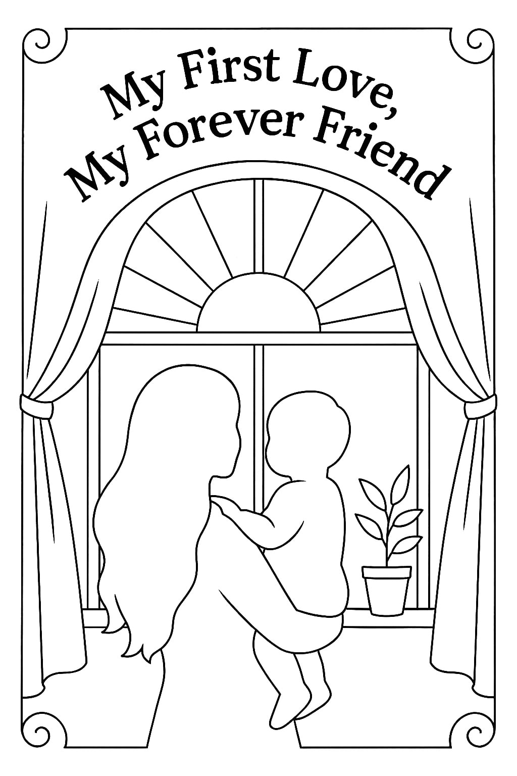 Mother day coloring pages