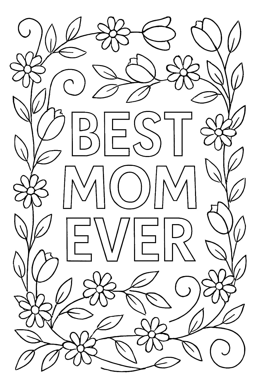 Mother day coloring pages