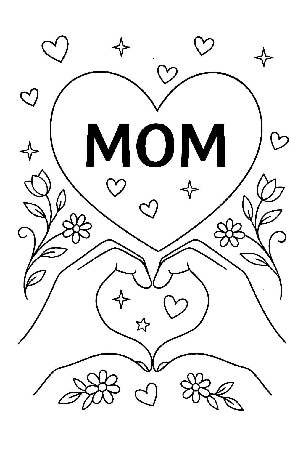 Mother day coloring pages