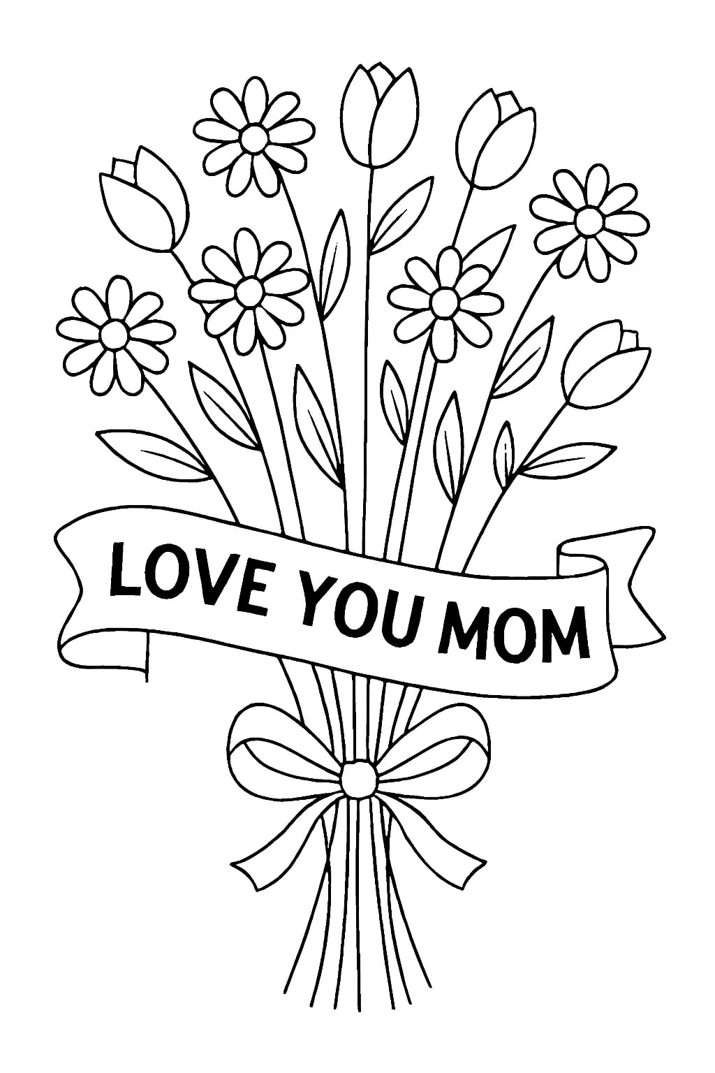 Mother day coloring pages