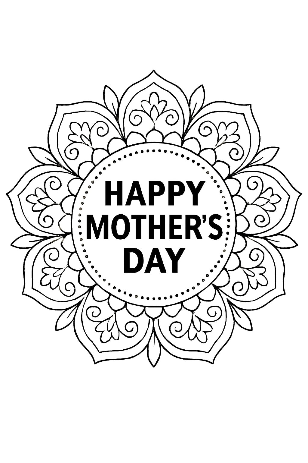 Mother day coloring pages