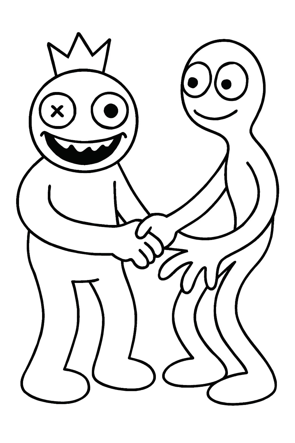 Rainbow friends coloring page