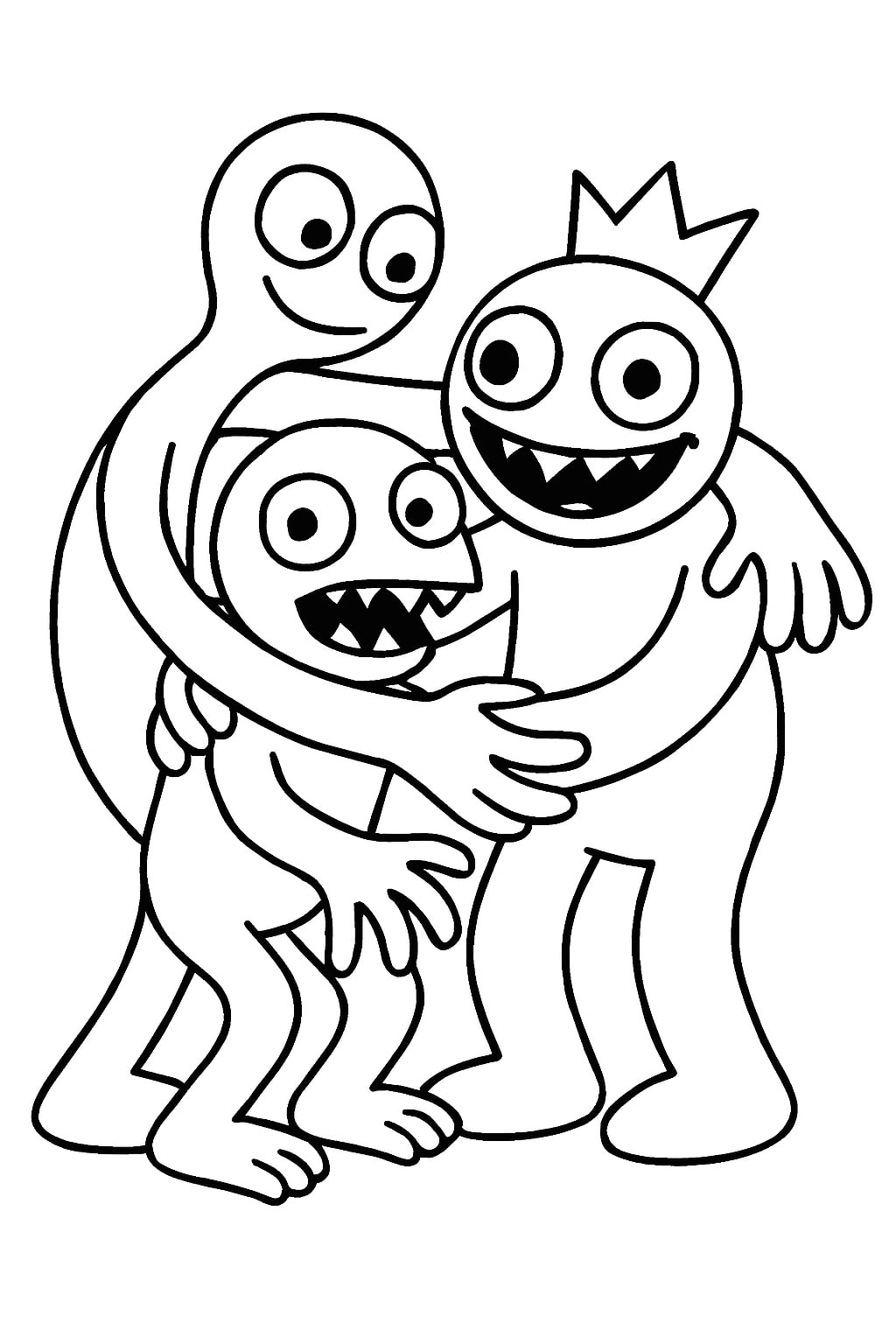 Rainbow friends coloring page