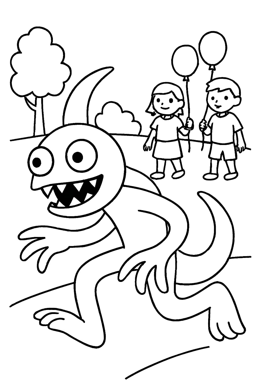 Rainbow friends coloring page