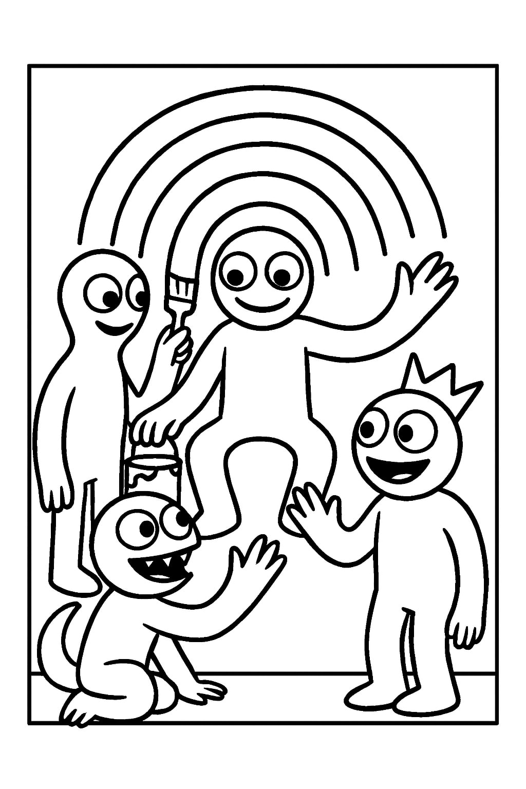 Rainbow friends coloring page