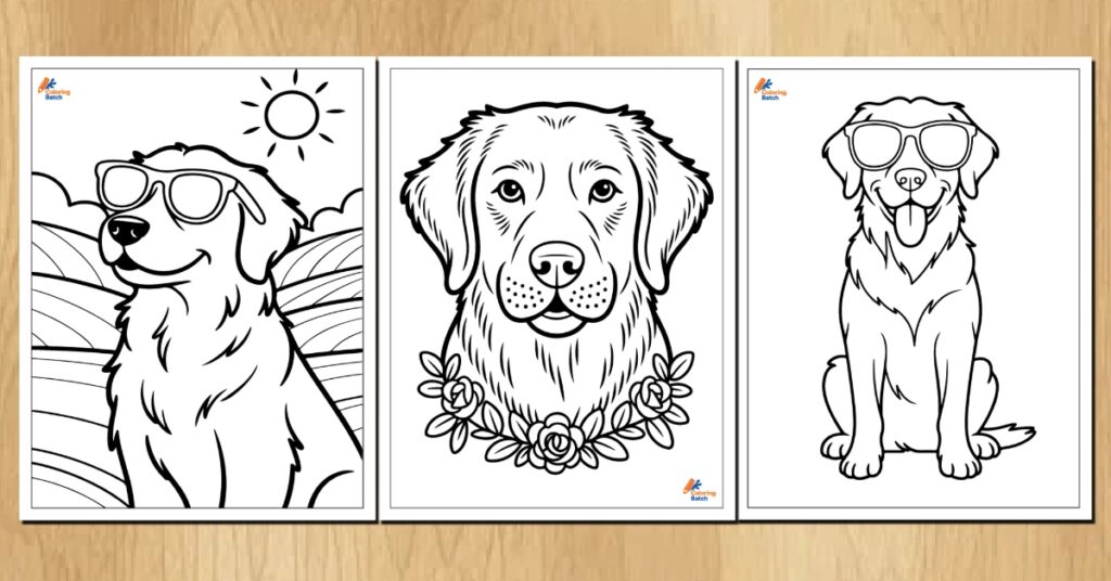 Golden Retriever Coloring Pages