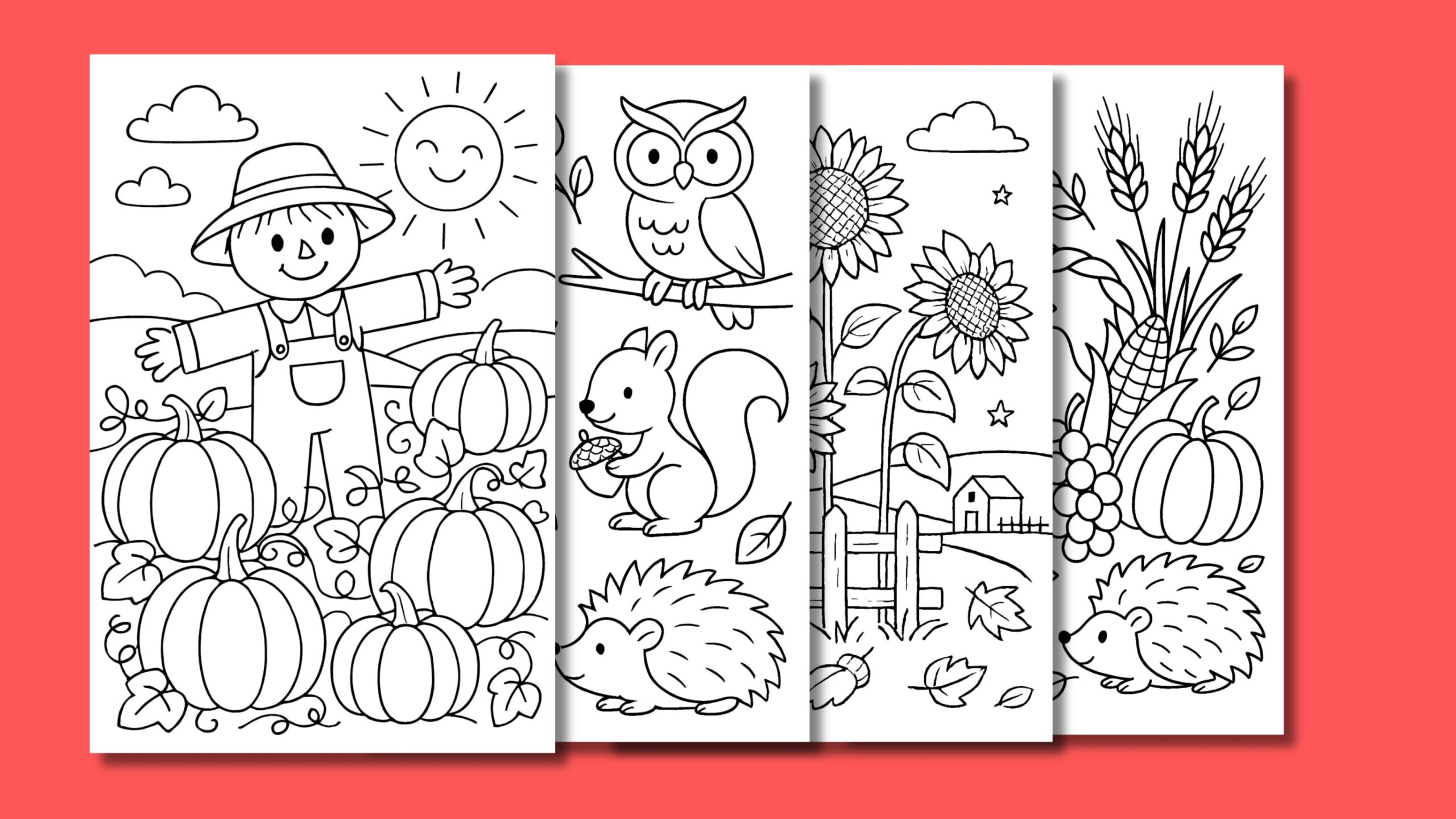 Fall coloring pages for kids