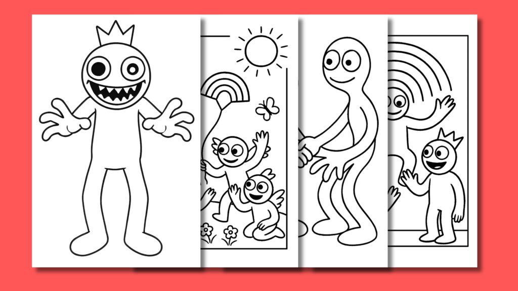 Rainbow friends coloring pages